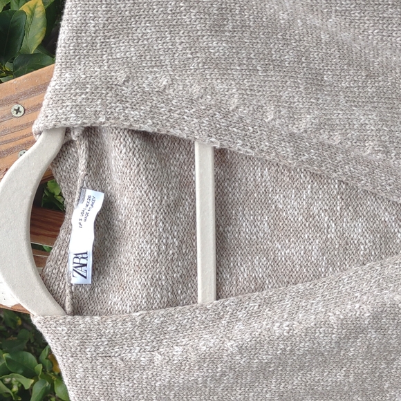 Zara Crop Button Front Cardigan Patch Pockets V-Neck Sage S - Picture 2 of 10